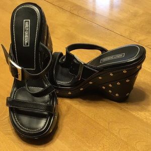 Vegan Harley Davidson wedges